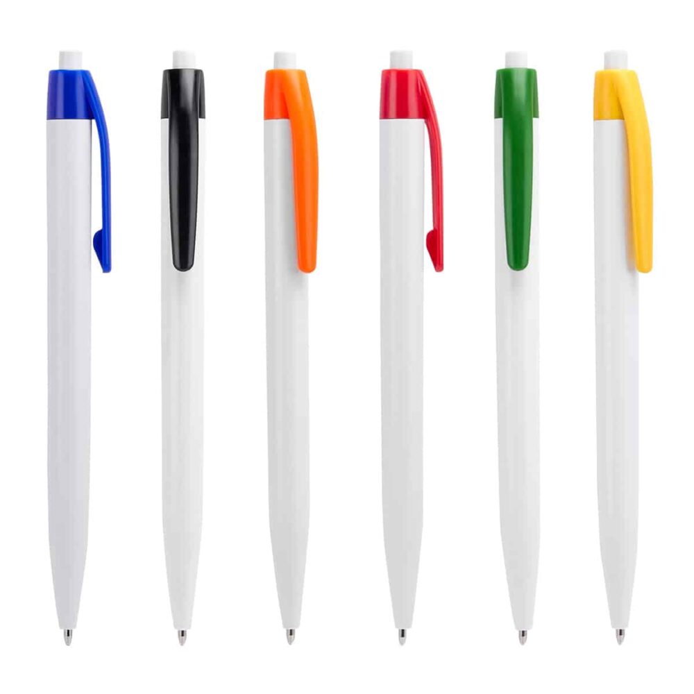 boligrafo chessu plastico pulsador clip colores serigrafia