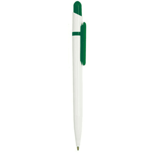 boligrafo class cuerpo blanco clip verde serigrafia