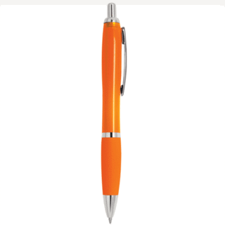 boligrafo farell plastico traslucido naranja clip serigrafia