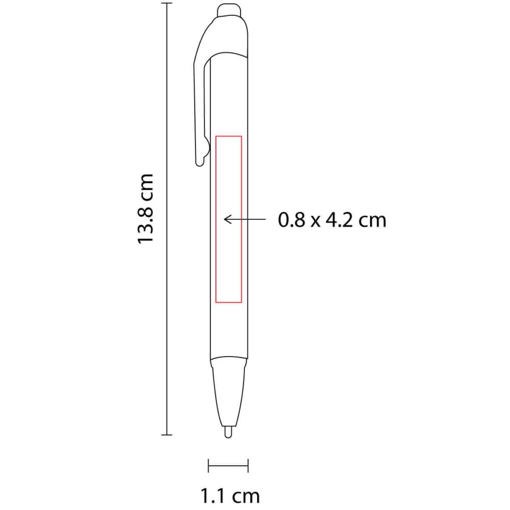 boligrafo furor plastico pulsador serigrafia medidas