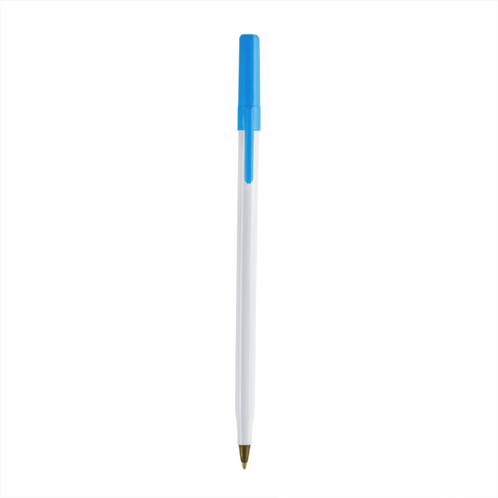 boligrafo slim plastico economico tapon azul cielo serigrafia