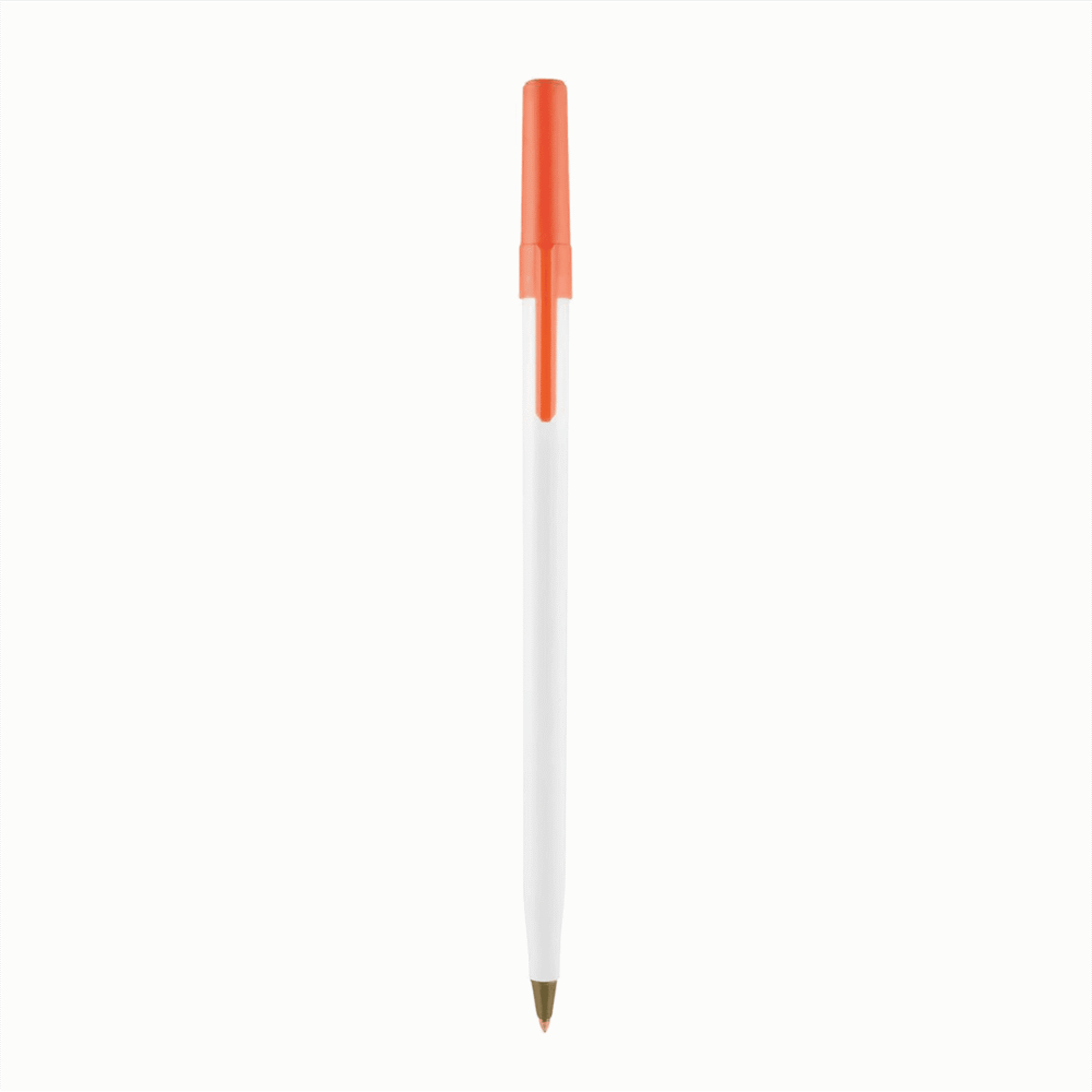 boligrafo slim plastico economico tapon naranja serigrafia