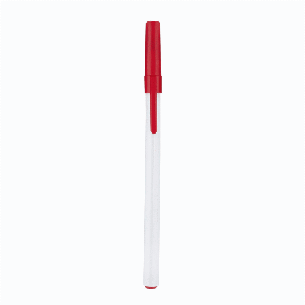 boligrafo slim plastico economico tapon rojo serigrafia