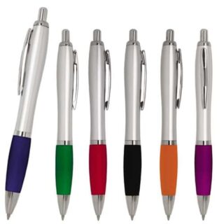 boligrafo star plastico plateado colores clip serigrafia