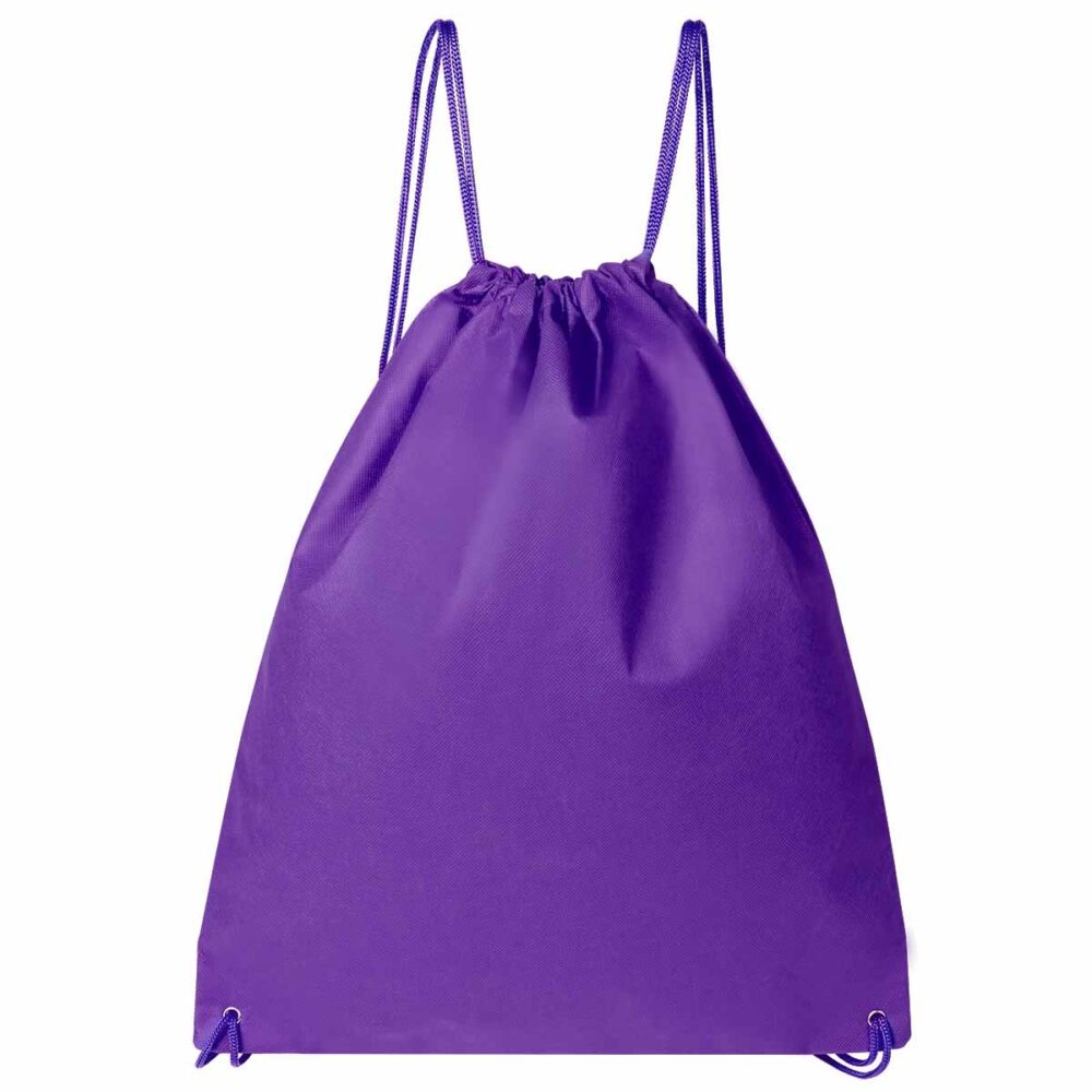 bolsa mochila ecologica tirante morado serigrafia