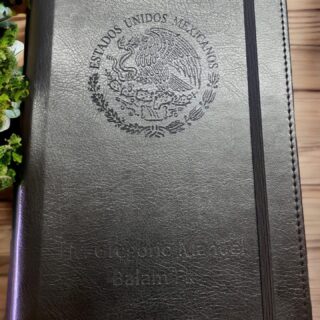 libreta hojas rayas boligrafo elastico grabado laser negro scaled