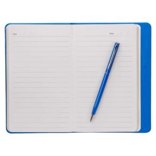 libreta hojas rayas boligrafo grabado laser interior