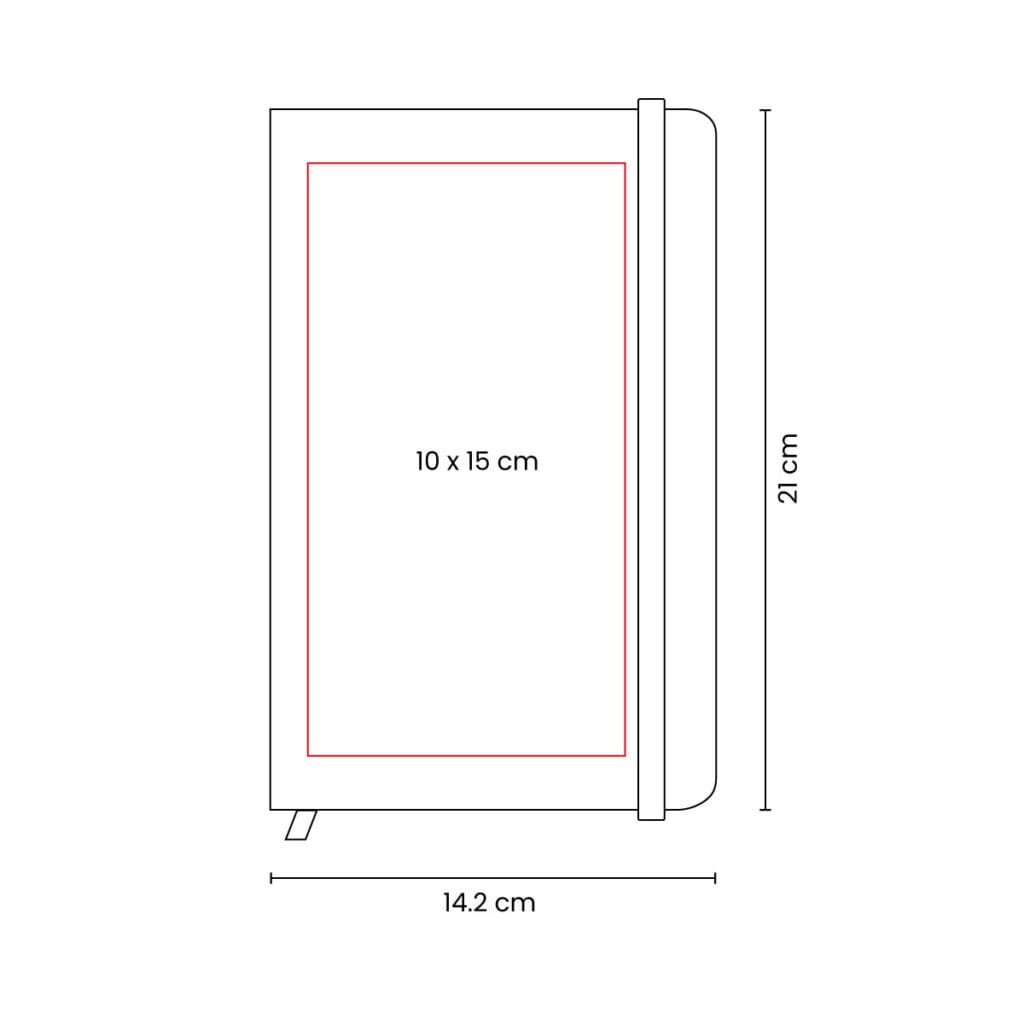 libreta hojas rayas separador elastico grabado medidas