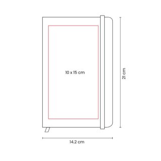 libreta hojas rayas separador elastico grabado medidas
