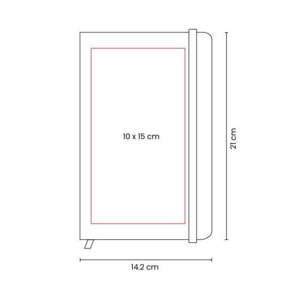 libreta hojas rayas separador elastico grabado medidas