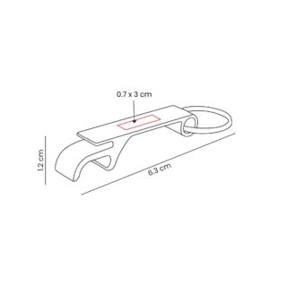 llavero yaburu aluminio medidas destapador serigrafia