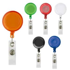 Portagafete Retráctil con Clip – Personalizable en Serigrafía (1 tinta) – 50 pzas