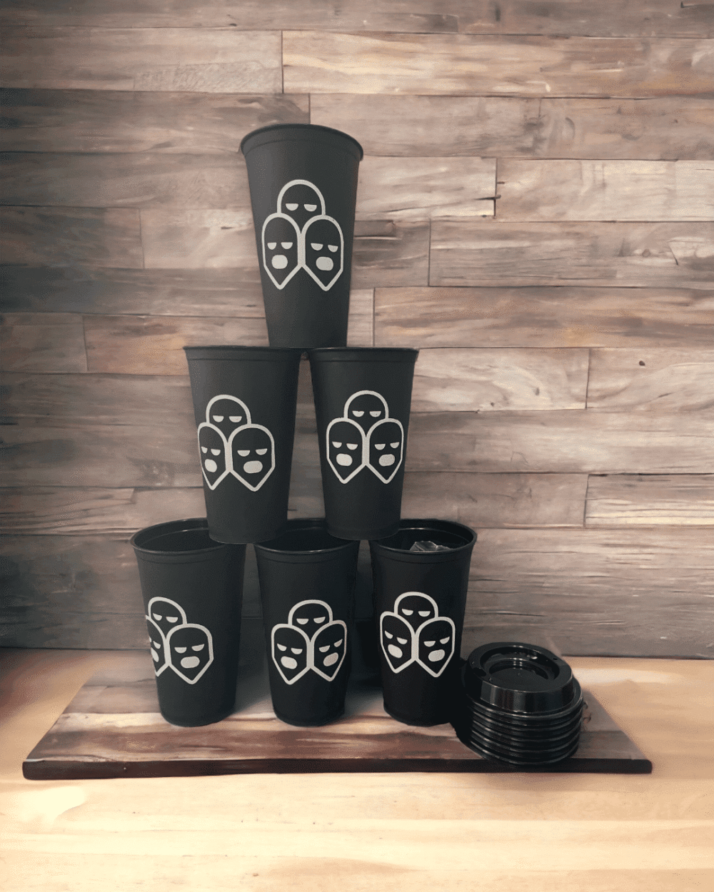 vaso plastico cafetero tapa serigrafia fotografia negro