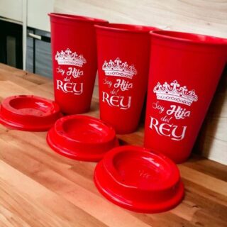 vaso plastico cafetero tapa serigrafia fotografia rojo