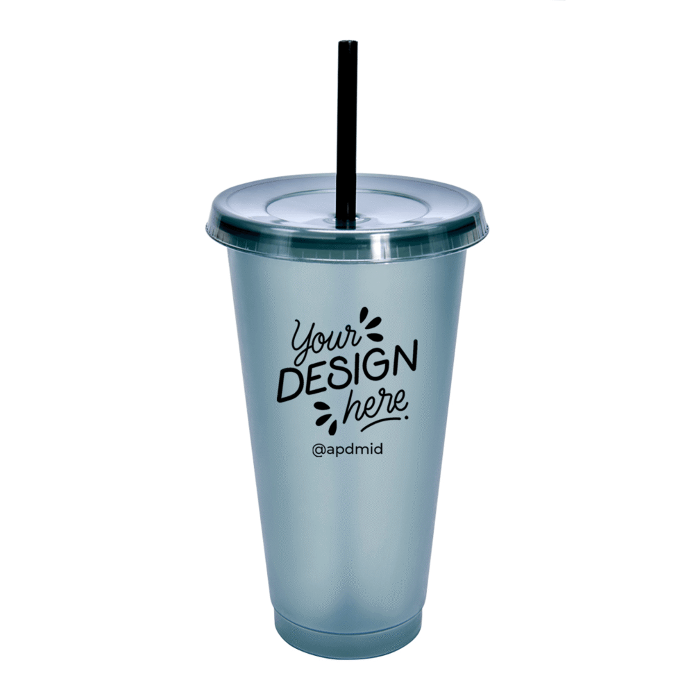 vaso plastico tapa popote serigrafia negro logo