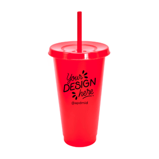 vaso plastico tapa popote serigrafia rojo logo