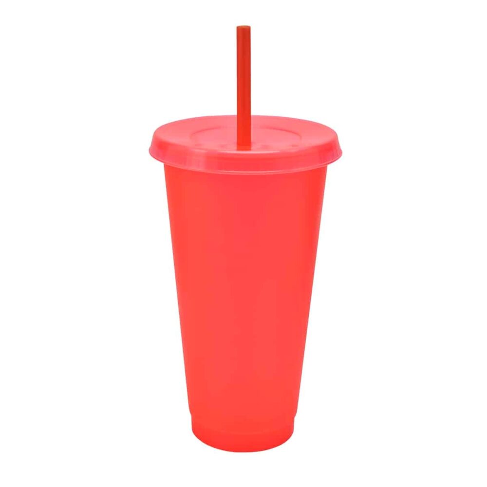 vaso plastico tapa push popote serigrafia naranja neon1