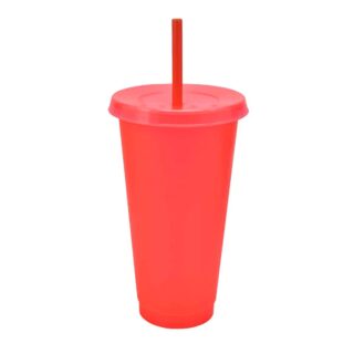 vaso plastico tapa push popote serigrafia naranja neon1