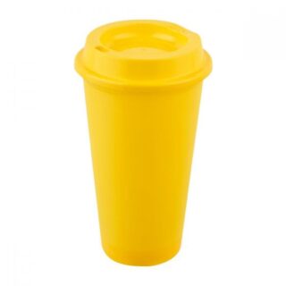 vaso tirich plastico cafetero tapa serigrafia amarillo