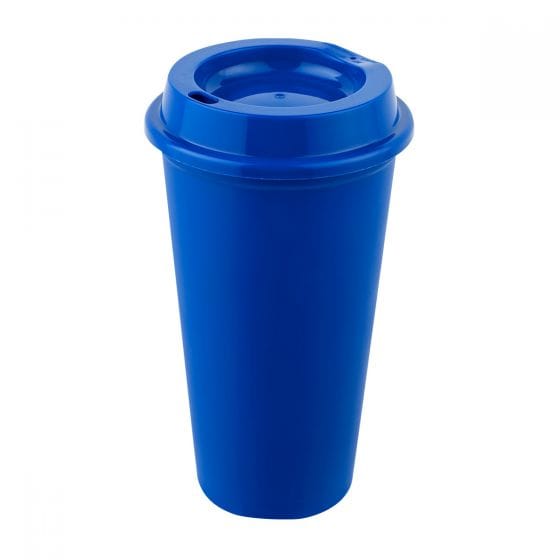 vaso tirich plastico cafetero tapa serigrafia azul