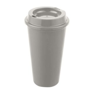 vaso tirich plastico cafetero tapa serigrafia gris