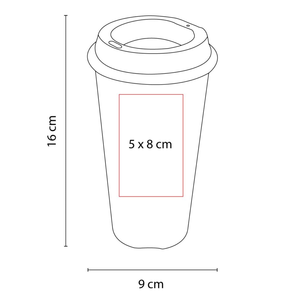 vaso tirich plastico cafetero tapa serigrafia medidas