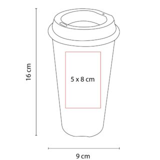 vaso tirich plastico cafetero tapa serigrafia medidas