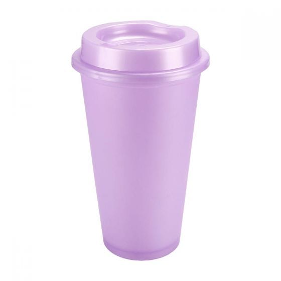 vaso tirich plastico cafetero tapa serigrafia morado