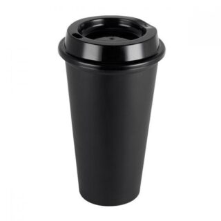 vaso tirich plastico cafetero tapa serigrafia negro