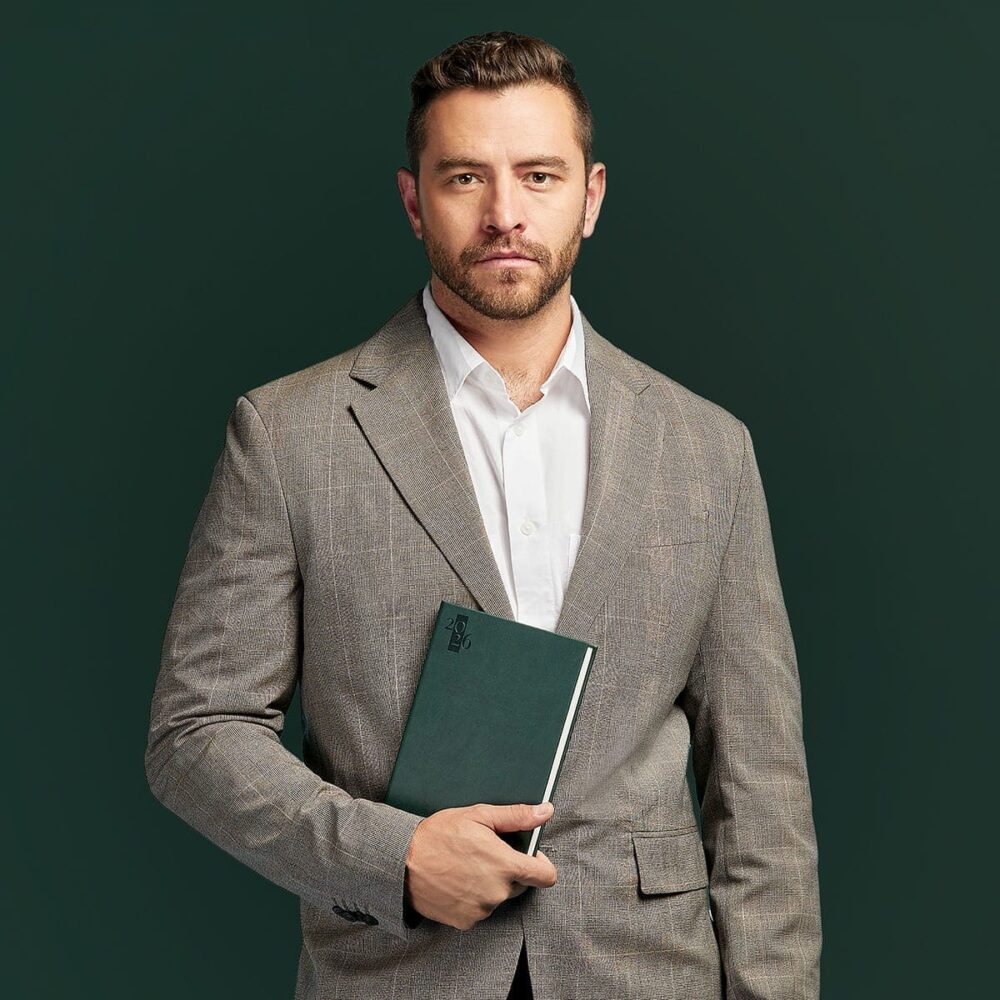 agenda diaria clasica verde foto