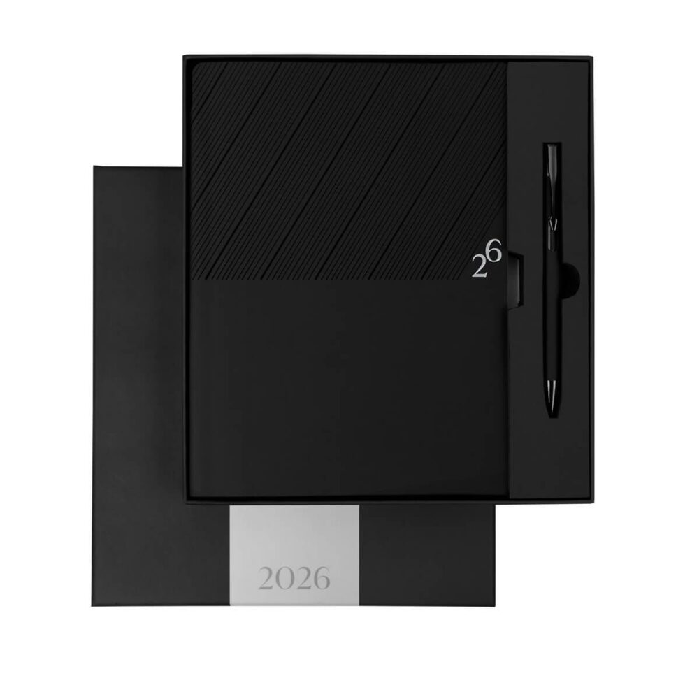 agenda semanal clasica 2026 negro 2