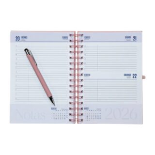 agenda diaria 2026 arillo interior doble vela