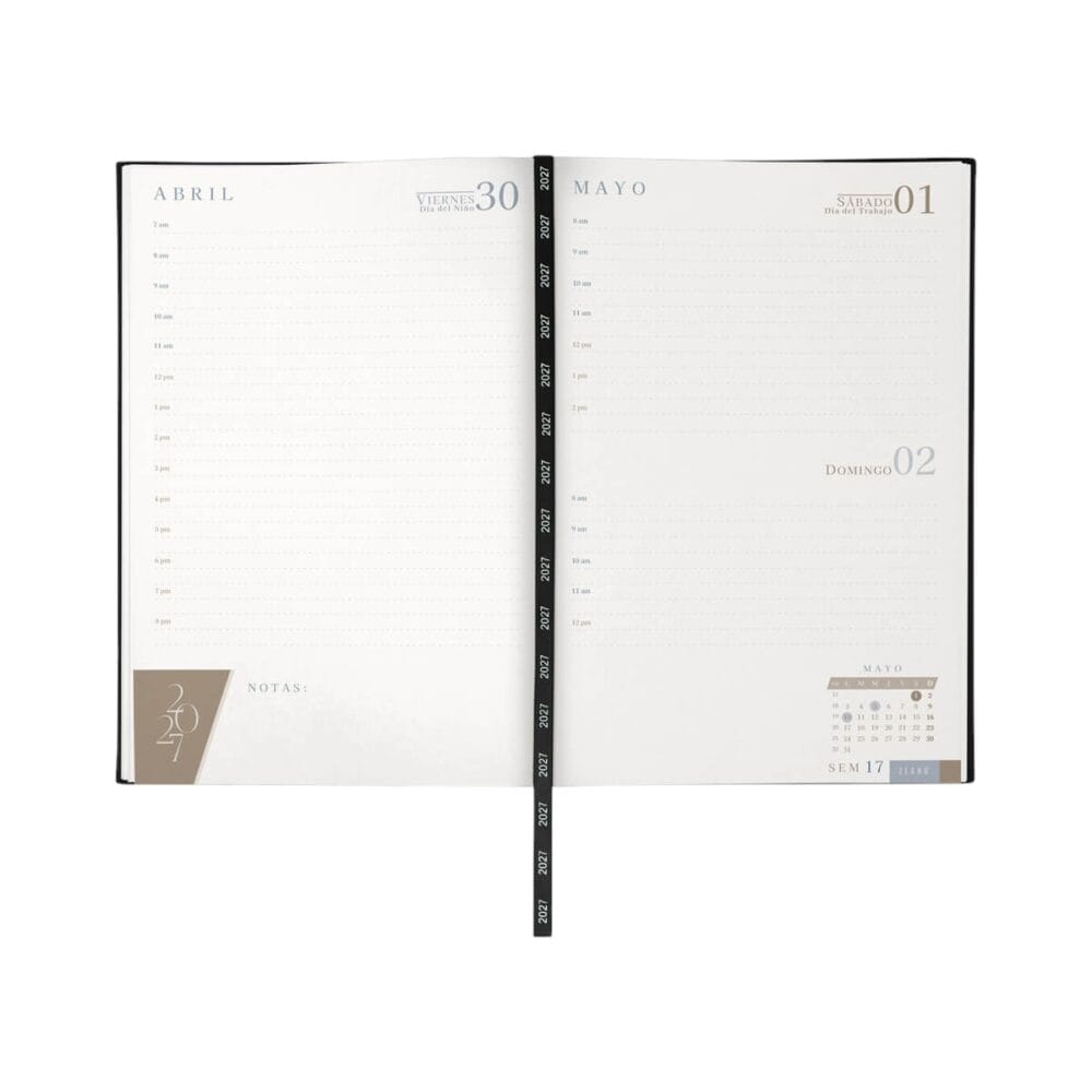 agenda diaria clasica interior fin de semana