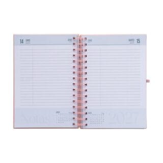 agenda diaria con arillo granada interior