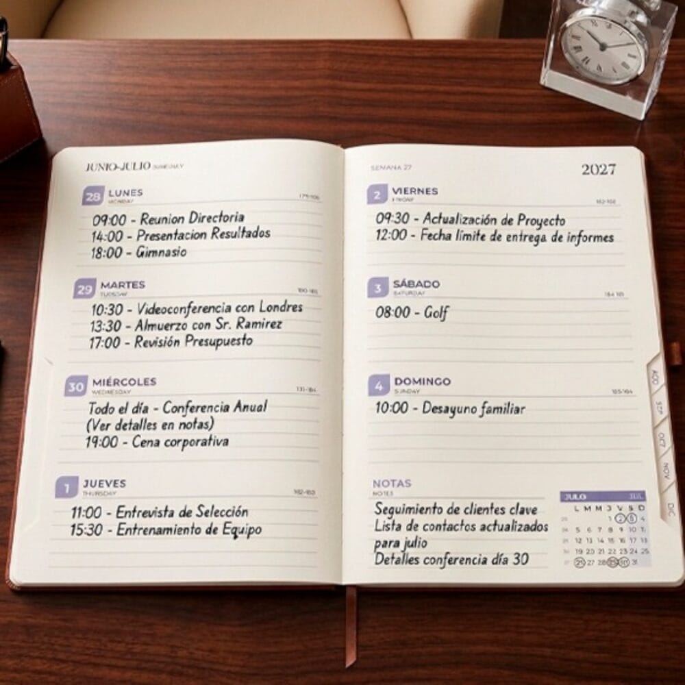 agenda semanal luxemburgo ejecutiva promocional
