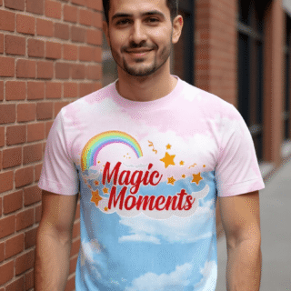 playera sublimada arcoiris nubes individual