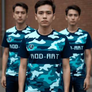 playera sublimada camuflaje azul grupal