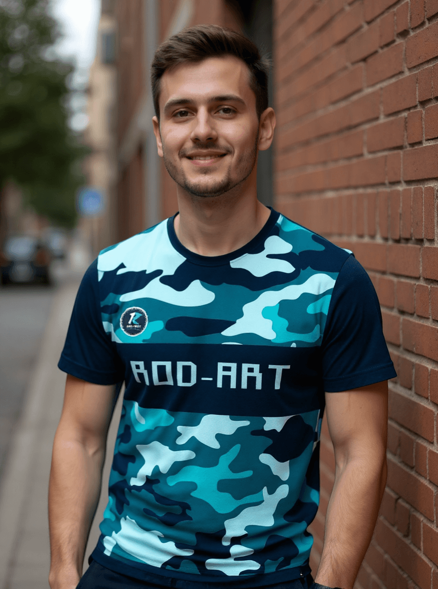 playera sublimada camuflaje azul individual