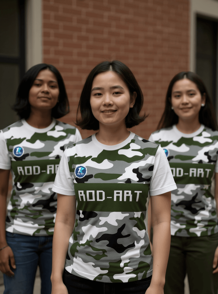 playera sublimada camuflaje militar verde grupal