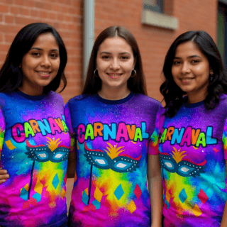 playera sublimada carnaval mascara grupal