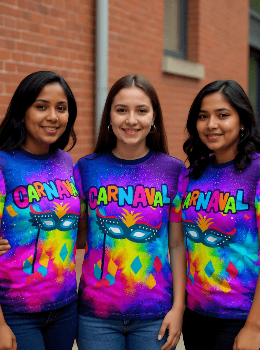 playera sublimada carnaval mascara grupal