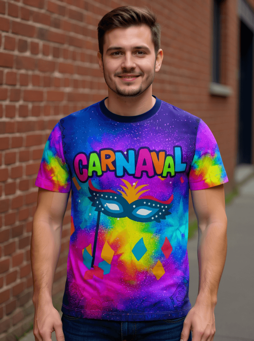 playera sublimada carnaval mascara individual