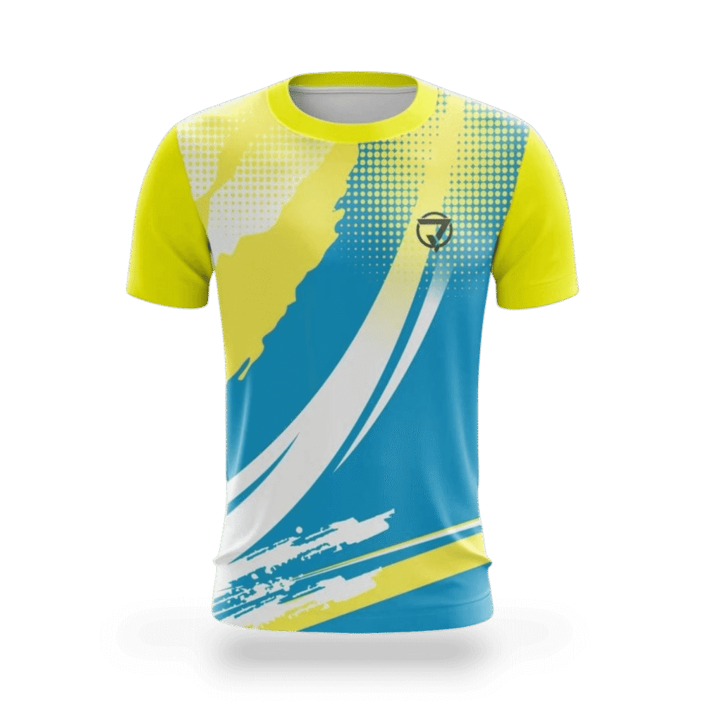 playera sublimada diagonal verde azul principal