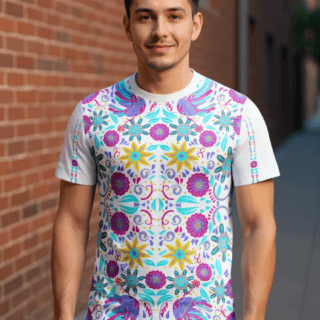 playera sublimada floral multicolor individual