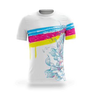 playera sublimada franjas brocha floral principal