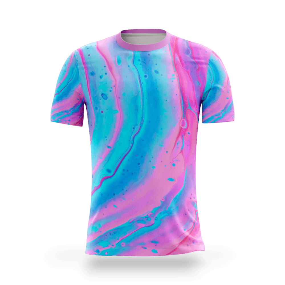 playera sublimada marmol rosa azul principal
