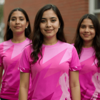 playera sublimada rosa rayos diagonales grupal