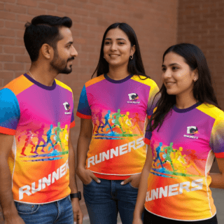 playera sublimada runners siluetas grupal