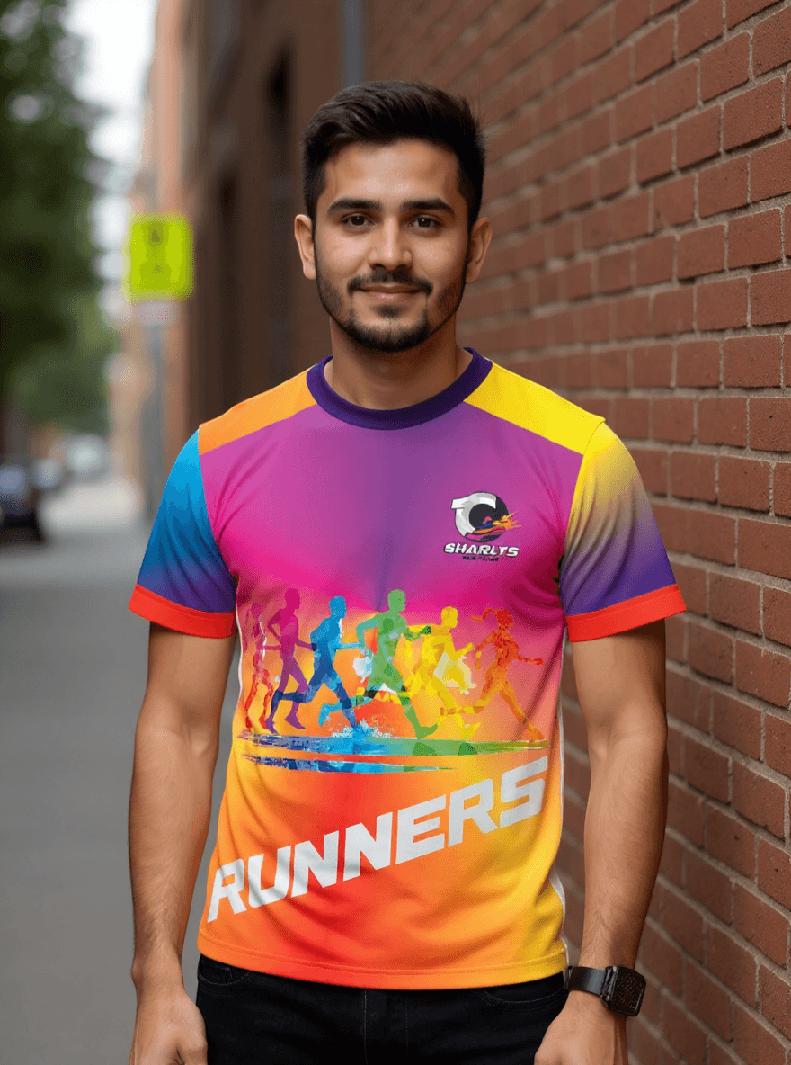 playera sublimada runners siluetas individual