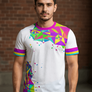 playera sublimada triangulos multicolor individual